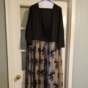 Black and cream formal plus size dress